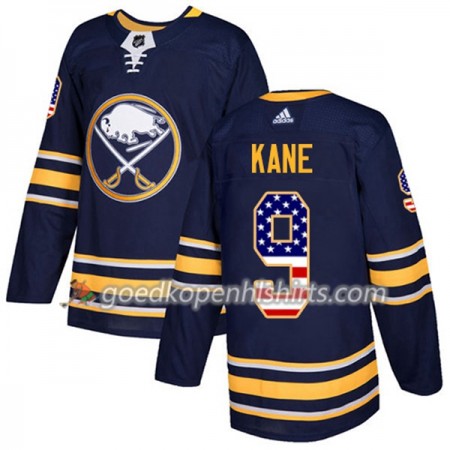 Buffalo Sabres Evander Kane 9 Adidas 2017-2018 Navy Blauw USA Flag Fashion Authentic Shirt - Mannen